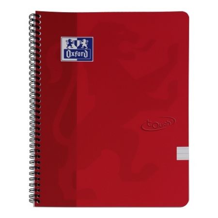 Oxford - Blok spirálový Oxford Nordic Touch A4+/70 listů linkovaný, červený