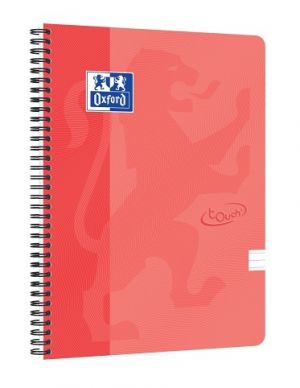 Oxford - Blok spirálový Oxford Nordic Touch A4+/70 listů linkovaný, lososový