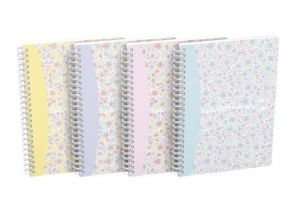 Oxford - Blok spirálový Oxford Floral A5/60 listů, linkovaný, mix