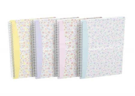 Oxford - Blok spirálový Oxford Floral B5/60 listů, linkovaný, mix