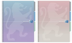 Oxford - Blok spirálový s registrem Oxford Projectbook A4/80 listů, čtverečkovaný, pastel