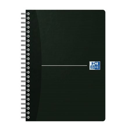 Oxford - Blok spirálový Oxford Essentials A5/90 listů, linkovaný, černý