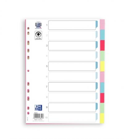 Oxford - Rozřaďovač Oxford A4/10 pastelových barev