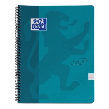 Oxford - Blok spirálový Oxford Nordic Touch A4+/70 listů čtverečkovaný, tyrkysový