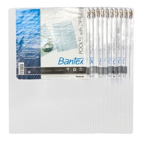 Bantex - Obal se zipem A4 Bantex 140 my, 10 ks