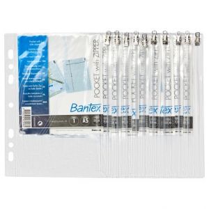 Bantex - Obal se zipem A5 Bantex 140 my, 10 ks