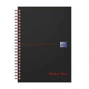 Oxford - Blok spirálový Oxford Black n’Red Notebook A5/70 listů linkovaný, černý