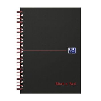 Oxford - Blok spirálový Oxford Black n’Red Notebook A5/70 listů linkovaný, černý