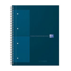 Oxford - Blok spirálový Oxford International Notebook A4+/80 listů, čtverečkovaný, petrole