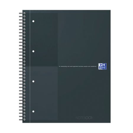 Oxford - Blok spirálový Oxford International Notebook A4+/80 listů, linkovaný, černý