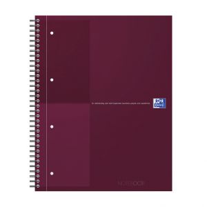 Oxford - Blok spirálový Oxford International Notebook A4+/80 listů, linkovaný, červený