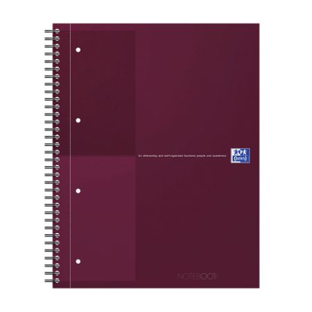 Oxford - Blok spirálový Oxford International Notebook A4+/80 listů, linkovaný, červený