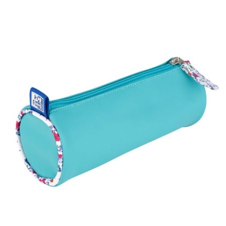 Oxford - Pouzdro kulaté Oxford Floral tyrkysové