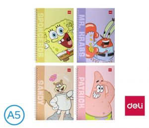 Blok spirála A5 linka 60l SPONGEBOB DELI ELA560 mix