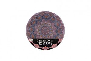 Diamantové malování mandala - květina fialová průměr 30cm s doplňky ve fólii