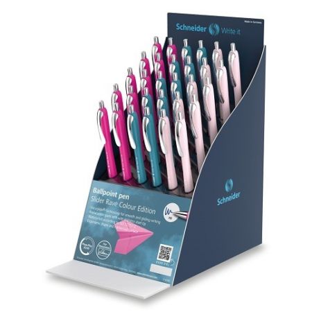 Kuličkové pero Schneider Slider Rave XB Limited - stojánek, 30 ks