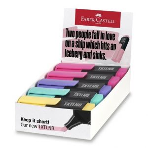 Zvýrazňovače Faber-Castell Short TXTLNR Pastel B - stojánek, 10 ks