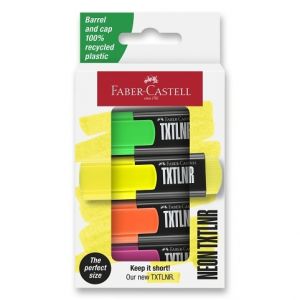 Zvýrazňovače Faber-Castell Short TXTLNR SF - 4 ks