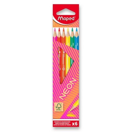 Pastelky Maped Neon - 6 ks