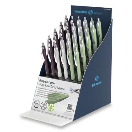 Kuličkové pero Schneider Slider Rave XB Trend - stojánek, 30 ks