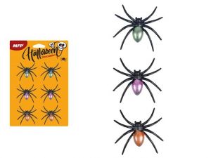 Pavouk plast 6,5cm 6ks mix metal barev