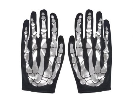 Rukavice kostra 22cm stříbrné