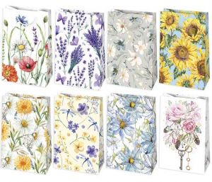 Taška dárková 16 x 24 x 7cm KVĚTY mix