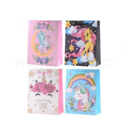 Dárková taška M 18x23x8cm -Jednorožčí sen