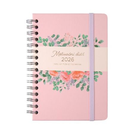 ALBI Růžový motivační diář A6 2026