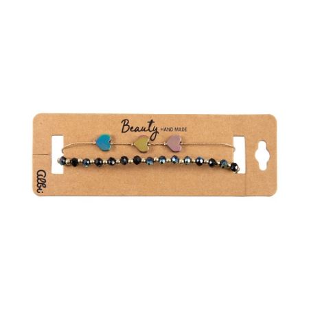 ALBI Náramky - 3 metalická srdce