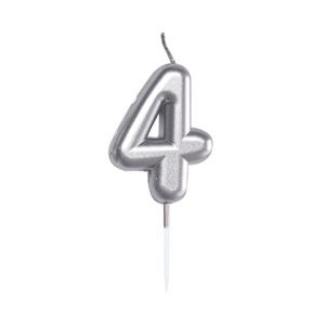 ALBI Svíčka dortová stříbrná 5 cm číslo 4
