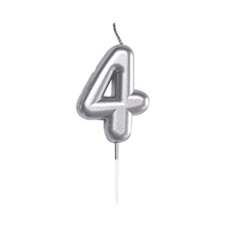 ALBI Svíčka dortová stříbrná 5 cm číslo 4