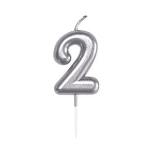 ALBI Svíčka dortová stříbrná 5 cm číslo 2