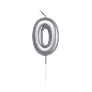 ALBI Svíčka dortová stříbrná 5 cm číslo 0