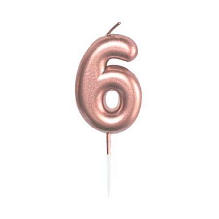 ALBI Svíčka dortová rose gold 5 cm číslo 6