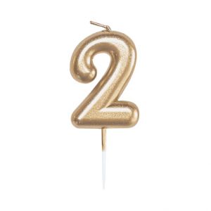 ALBI Svíčka dortová zlatá 5 cm číslo 2