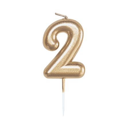 ALBI Svíčka dortová zlatá 5 cm číslo 2