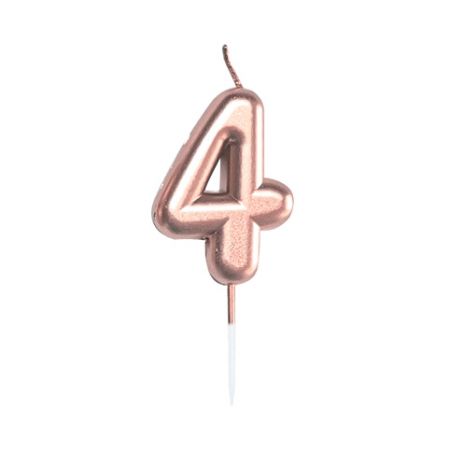 ALBI Svíčka dortová rose gold 5 cm číslo 4