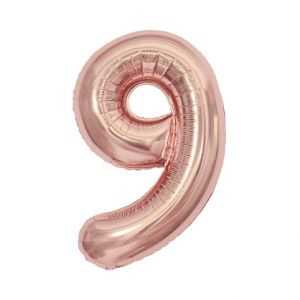 ALBI Balónek fóliový 85 cm rose gold číslo 9