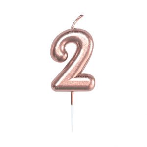 ALBI Svíčka dortová rose gold 5 cm číslo 2
