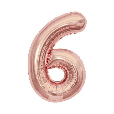 ALBI Balónek fóliový 85 cm rose gold číslo 6