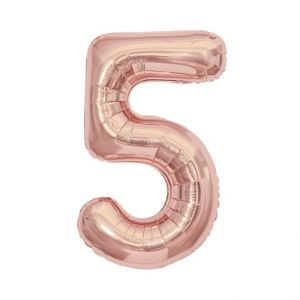 ALBI Balónek fóliový 85 cm rose gold číslo 5