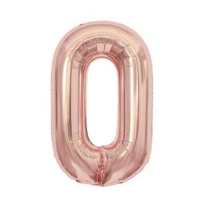 ALBI Balónek fóliový 85 cm rose gold číslo 0
