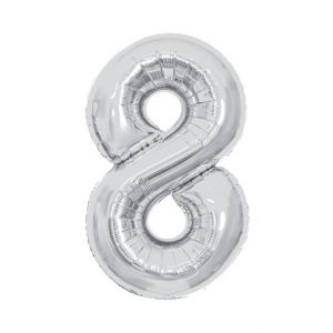 ALBI Balónek fóliový 85 cm stříbrný číslo 8