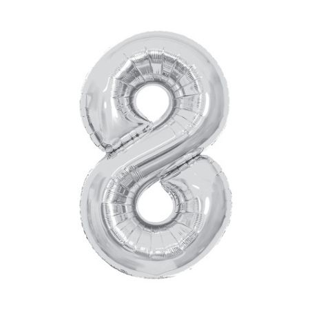 ALBI Balónek fóliový 85 cm stříbrný číslo 8