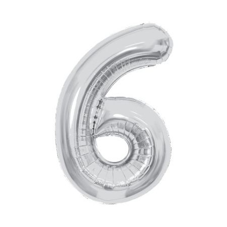 ALBI Balónek fóliový 85 cm stříbrný číslo 6