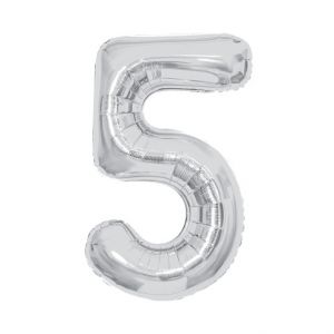 ALBI Balónek fóliový 85 cm stříbrný číslo 5