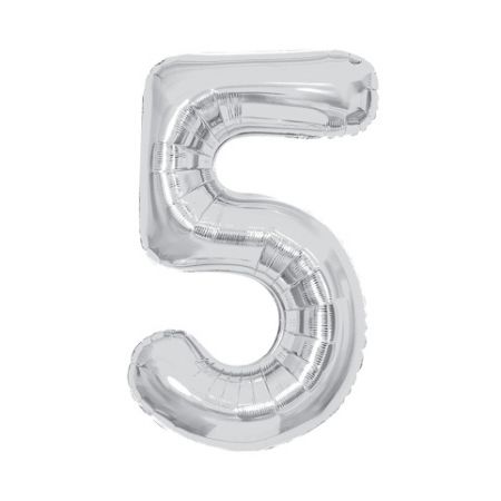 ALBI Balónek fóliový 85 cm stříbrný číslo 5