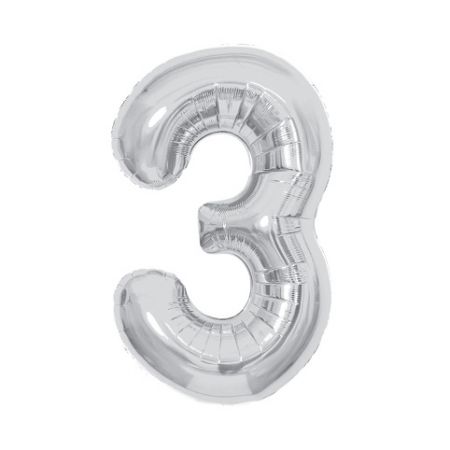 ALBI Balónek fóliový 85 cm stříbrný číslo 3