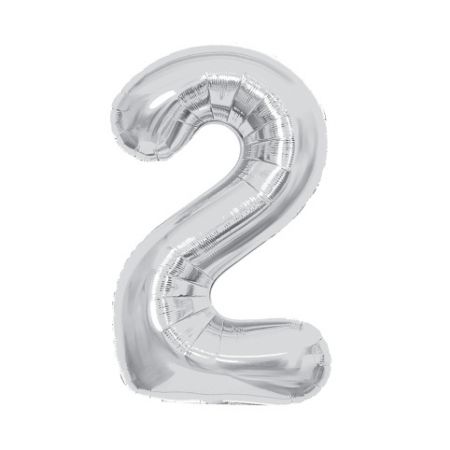 ALBI Balónek fóliový 85 cm stříbrný číslo 2
